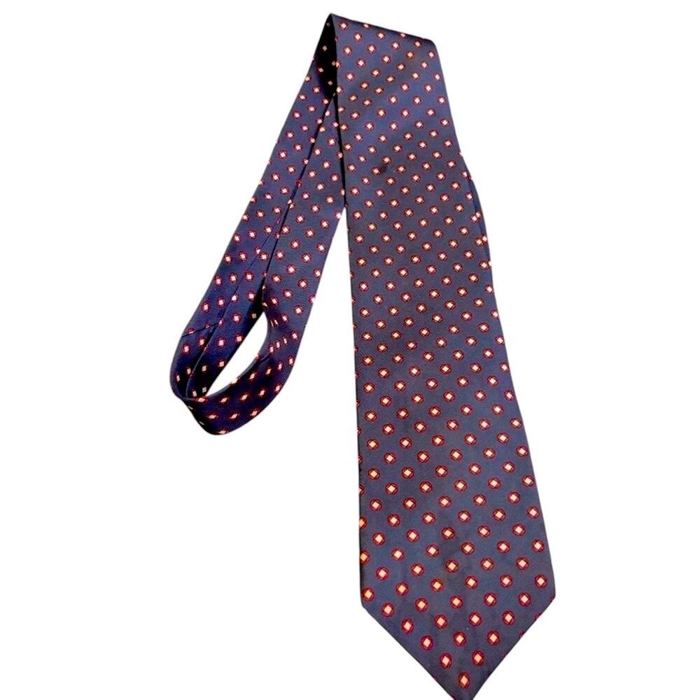 Gant Mens Blue Red‎ Geometric Diamond Silk Necktie Formal Business Tie